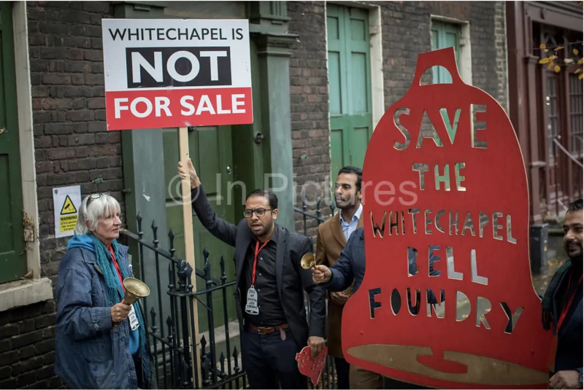 Campaigners in front of the Foundry